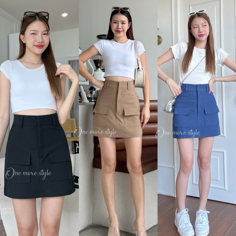 🪟🧸ꫛꫀꪝ  co ll e c t i o n 🎀 แบบใหม่ล่าสุดกระโปรงกางเกงทรงเอแต่งกระเป๋าหน้าพร้อมส่ง✨🛍️
