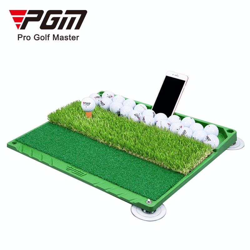 พรมซ้อมกอล์ฟในร่ม PGM พร้อมที่วางโทรศัพท์ พื้นยางนุ่ม (DJD034) GOLF Portable training Practice
