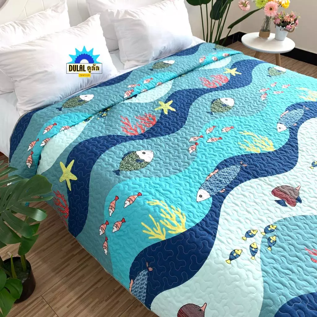 ผ้าคลุมเตียงหนา Bedspread ผ้าคอตตอนผสม 5/ 6ฟุต คลุมกันเปื้อนสัตว์เลี้ยง กันขนแมวสุนัข รองที่นอนได้ ชุดเครื่องนอน ส่งไว