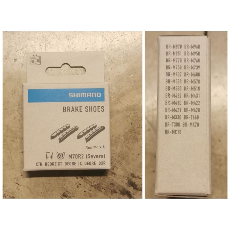 เฉพาะแผ่นยางเบรค SHIMANO V-Brake (ALLOY) M70R2 ผ้าเบรคใช้กับล้อมีเนียม - รูปที่ 2