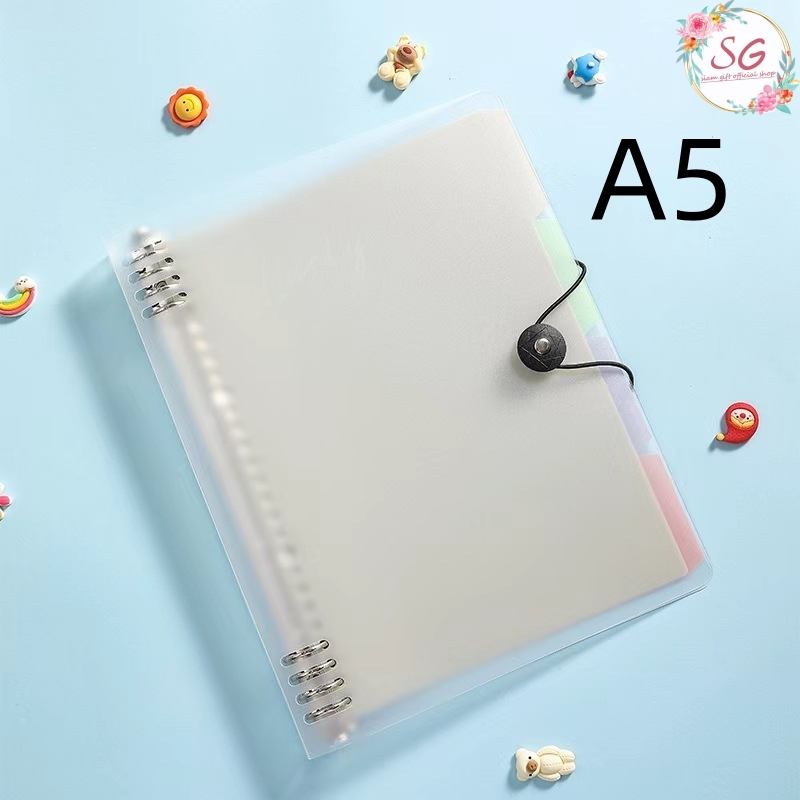 ปกสมุดโน๊ต ปกแฟ้ม DIY ถอดได้ แบบเจาะรู พลาสติก PP ลดสันห่วงช่วงกลาง ทำให้เขียนง่าย ไม่รวมกระดาษ - รูปที่ 2