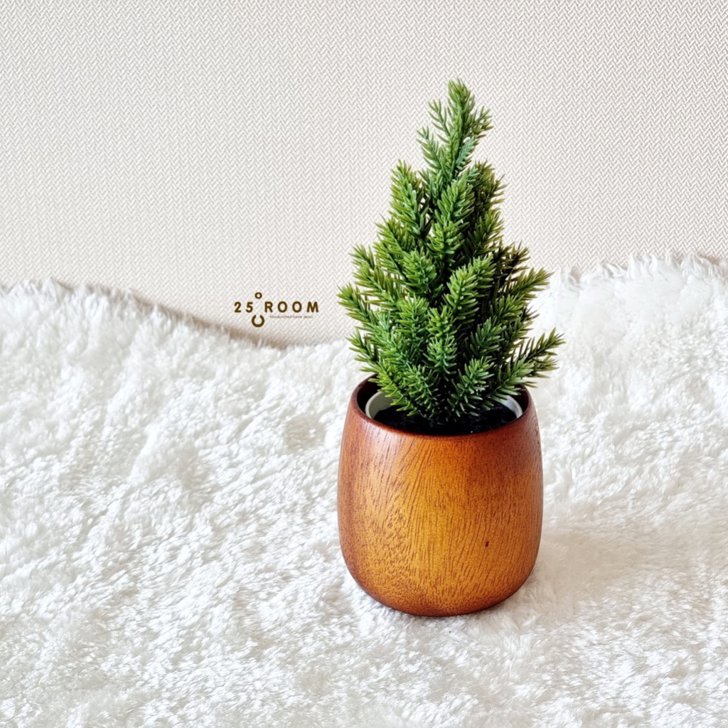 25C Room ต้นสนประดิษฐิ์พร้อมกระถางไม้ทรงกลม