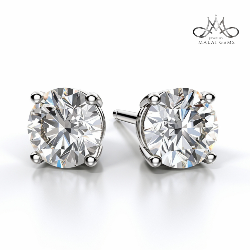 ต่างหูเพชรสวิส CZ แท้100% ต่างหูเงินแท้ ต่างหูแฟชั่น ตุ้มหู มีใบรับประกัน  ร้านไทย🇹🇭 💎 Malai Gems