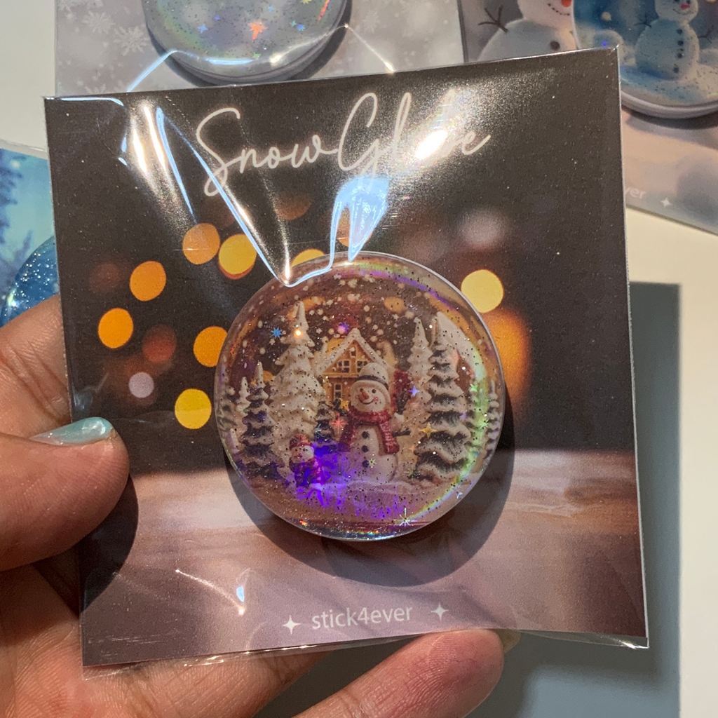 Griptok Hologram กริปต๊อก ติดมือถือ โฮโลแกรม ฤดูหนาว คริสมาส christmas ธีม หนาว วิบวับๆ