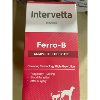 แบ่งขาย Dr Choice Ferro B Intervettaบำรุงเลือดสุนัขและแมวแม่พันธุ์ตั้งท้องให้นมลูกหลังผ่าตัดโลหิตจาง