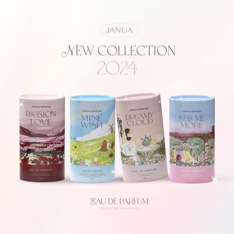 น้ำหอมแจนยัวร์ คอลเลคชั่นใหม่ มีให้เลือก 4 กลิ่น 4 สไตล์ Janua Girls Material Collection