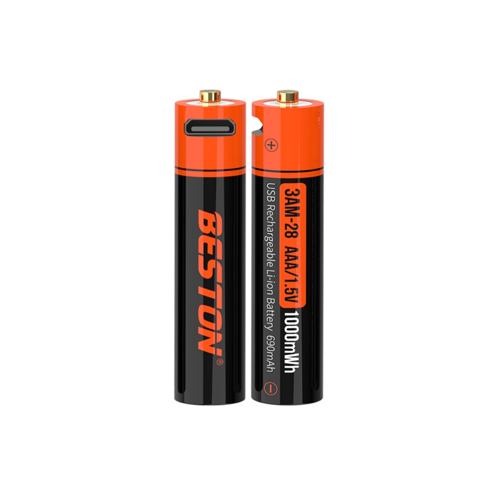 [ราคา 2 ก้อน] ถ่านชาร์จ 1.5V ชาร์จด้วยสาย USB ยี่ห้อ Beston ถ่านAA ถ่านAAA เลือกซื้อได้