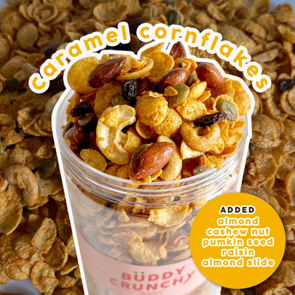 คอนเฟลค คาราเมล ผสมธัญพืช (Caramel Cornflakes) หอม หวานน้อย