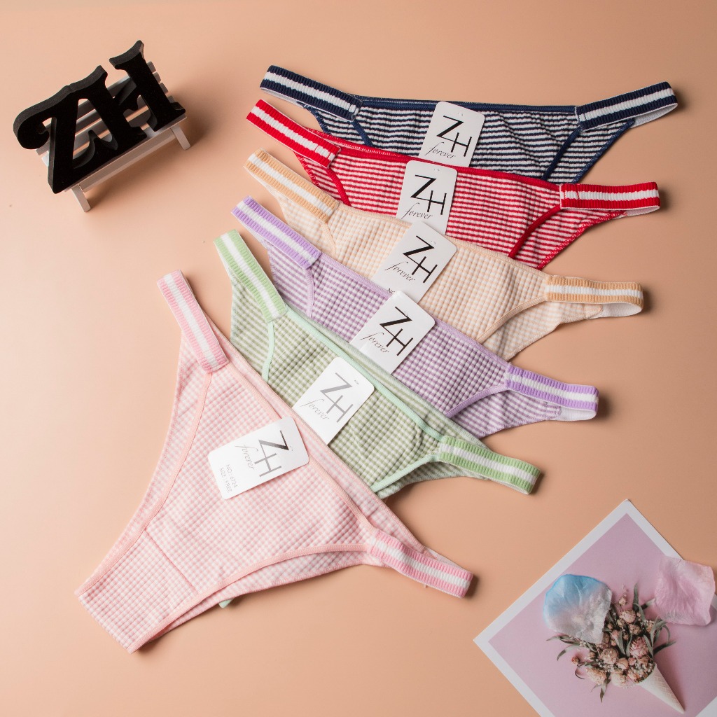 zh-forever.6724 กางเกงชั้นในไร้ตะเข็บ ผ้าฝ้าย กางเกงแพนตี้