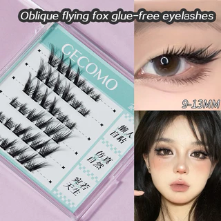 C-08🌟GECOMO ขนตาปลอม 3D แบบช่อ มีกาวในตัว แบบสามชิ้น ต่อขนตาธรรมชาติ ตาโต ติดทน เหมาะสำหรับมือใหม่