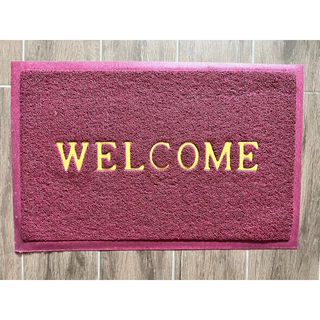 พรมเช็ดเท้า welcome ดักฝุ่น กันลื่น ขนาด 40x60cm (คละลาย) Queenfish QF-H579 พรมปูพื้น พรมทำความสะอาด ที่เช็ดเท้า