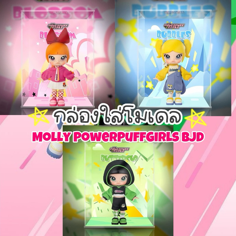 กล่องใส่โมเดล MOLLY PowerPuffGirls BJD กล่องอคิลิค สกรีนลาย น่ารัก