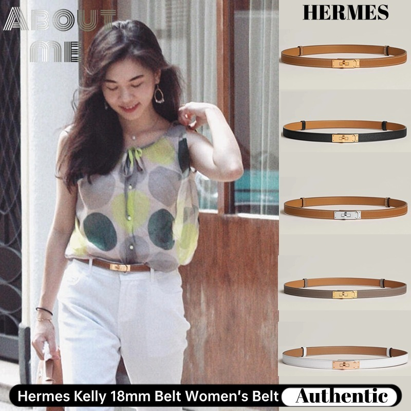 💯ของแท้✨แอร์เมส Hermes Kelly 18mm Belt Women's Belt เข็มขัดสตรี Full Set Hermès