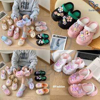 SUNBALEE 🎀 H509-BOW รองเท้าหัวโต รองเท้าแตะแบบสวม ส้นตึก แถม…