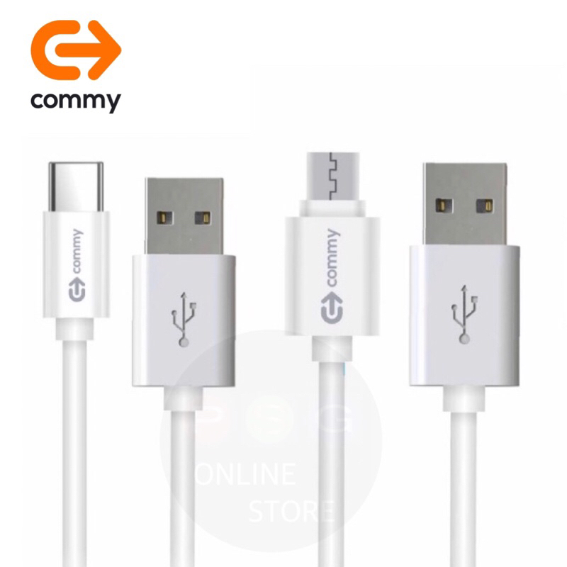 อุปกรณ์เสริม Commy สายชาร์จ Micro usb และ Usb Type-C ประกันศูนย์ Commy ไทย