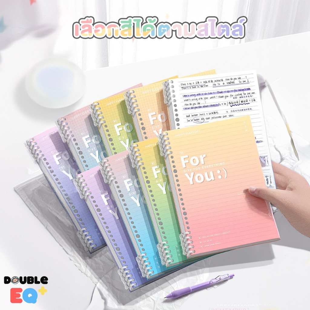 DIY สมุดจด 60 แผ่น เพิ่มใส้ได้ กระดาษหนา เขียนไม่ซึม กันน้ำ พับได้ 360 องศา DIY Fancy notebook