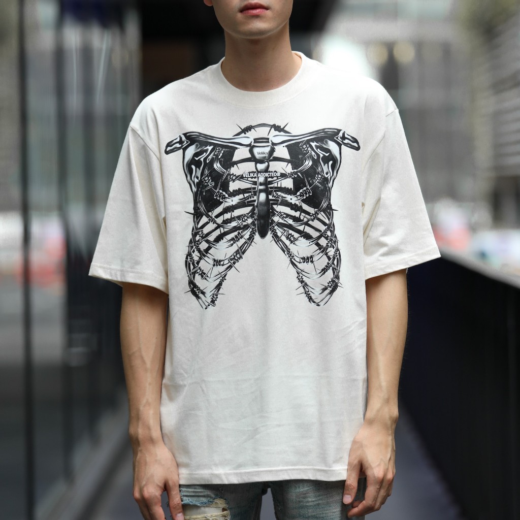 เสื้อฟอก Oversize - "Spike" [Off White] | Velika