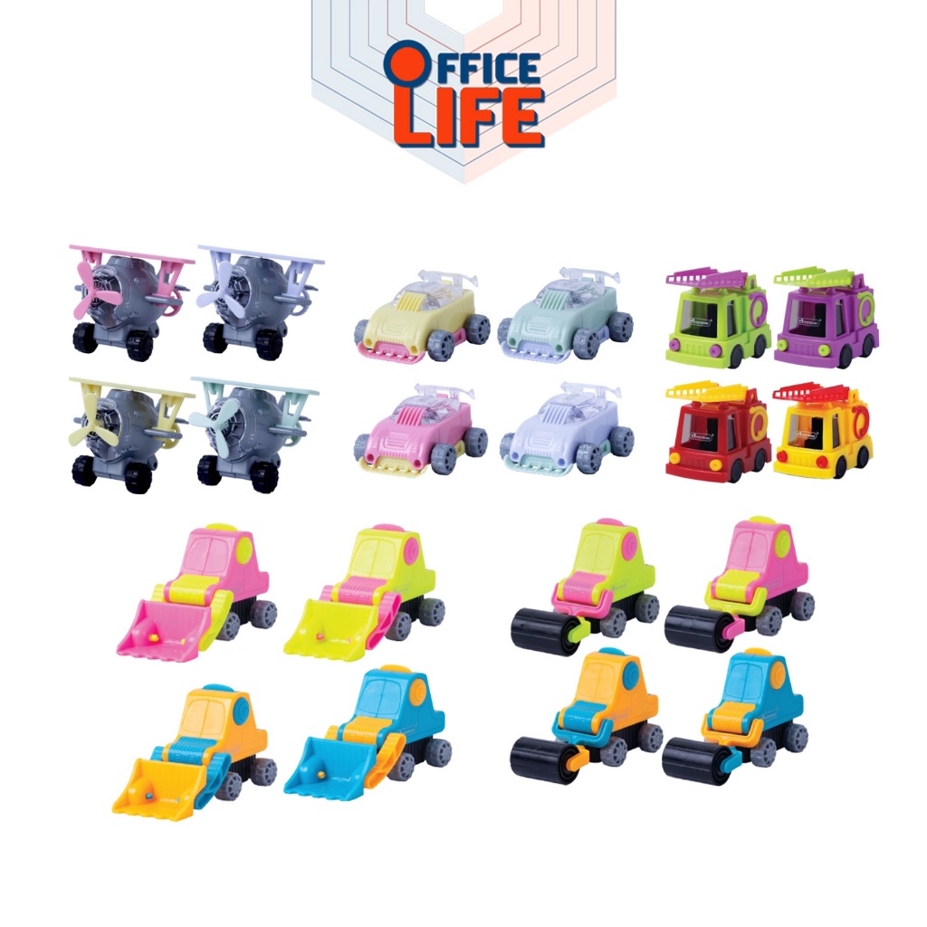 Master Art กบเหลาดินสอ Toy Series รุ่น Airplane / Fire Truck / Racing Car / Excavator / Rord Rller ( 1 อัน / คละสี )