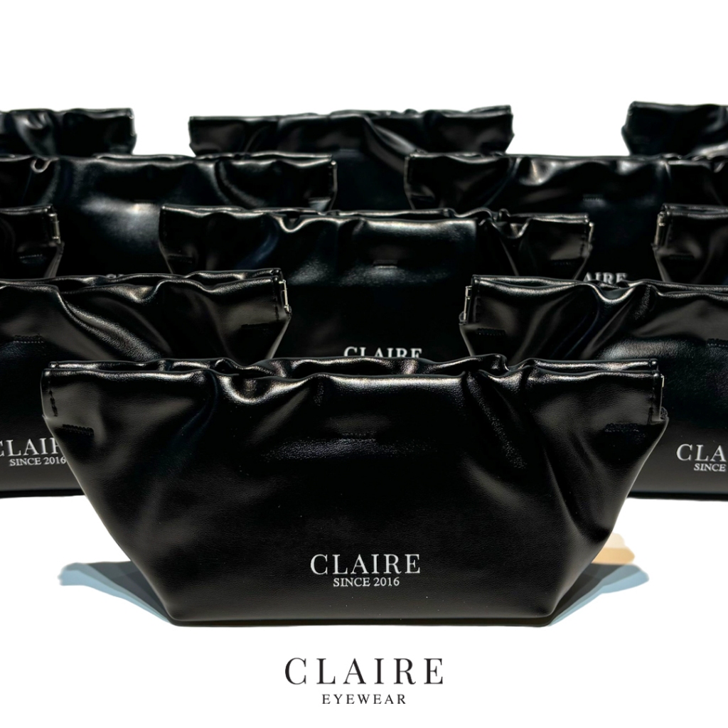 CLAIRE :  กระเป๋าหนังคลัทช์สีดำสุดหรู Clutch Bag กระเป๋าหนังใส่แว่น กระเป๋าหนังคลัทช์