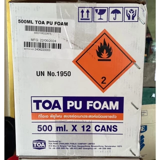 TOA PU FOAM lot ผลิตไหม่ล่าสุดในประเทศไทย พียูโฟม มีหลอดฉีด โฟมอุดรอยรั่ว