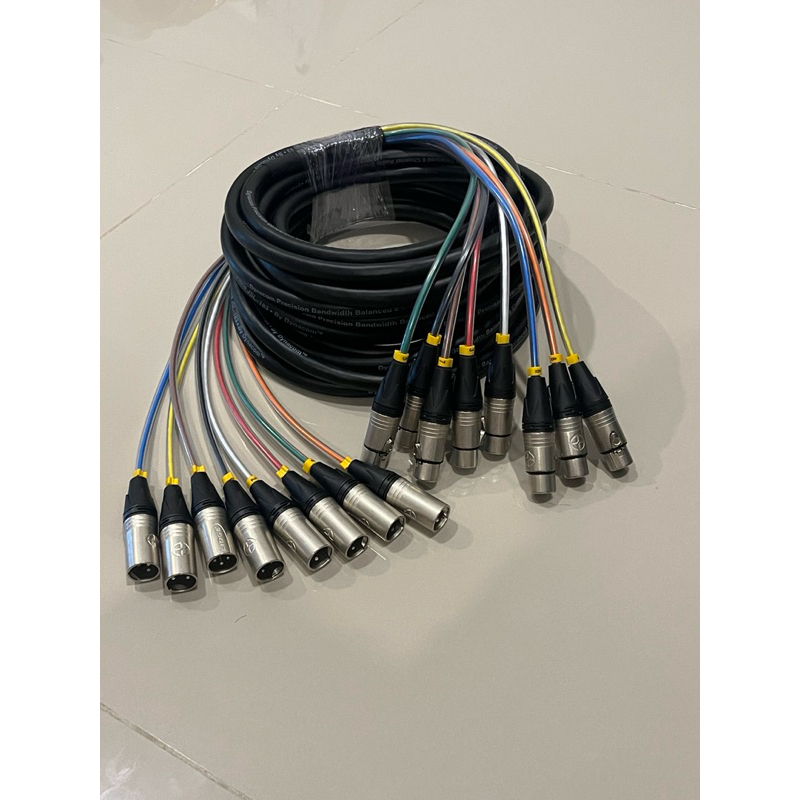 สายมัลติคอร์8คอร์XLRผู้/เมียทำจากสายมัลติคอร์ของDynacomหัวของLidgeทั้งชุด