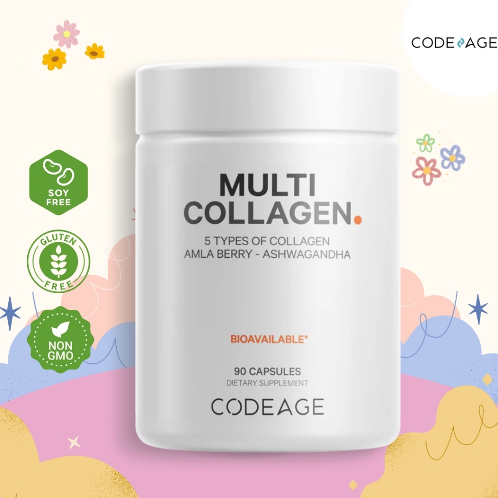 CODEAGE Multi Collagen Protein Capsules - 90 Capsules ✨คอลลาเจน 5 ไทป์ (I, II, III, V และ X)กรดอะมิโน 18 ชนิด✨