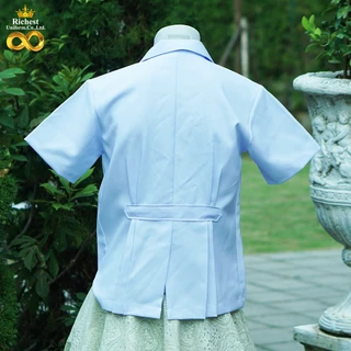 เสื้อกาวน์สั้น ปักตราเภสัช คอปก (ฟรี ปักชื่อ) ผ้าวาเลนติโน่ ปักชื่อแจ้งในหมายเหตุนะคะ 💚💚💚