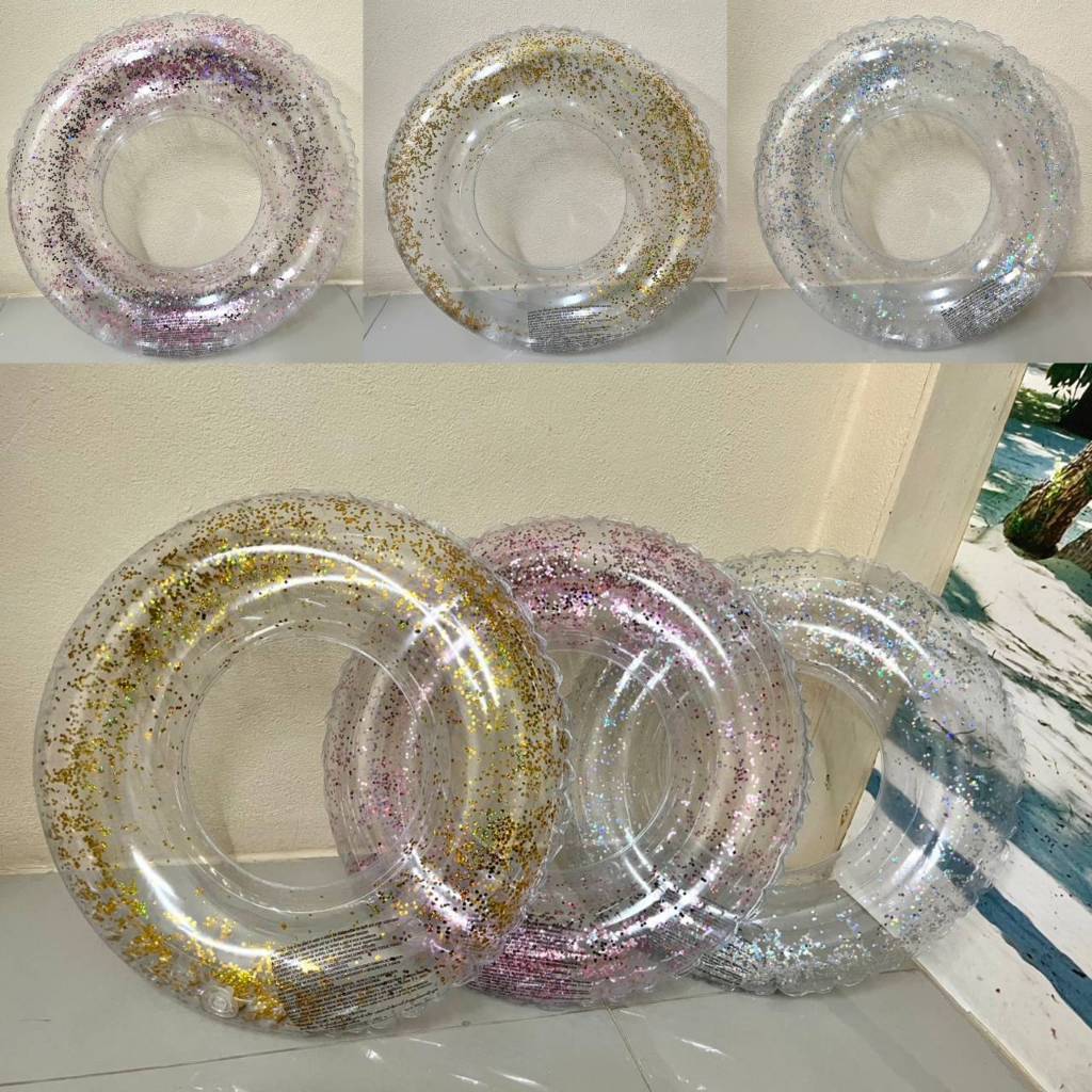 ห่วงยางเป่าลมใส พร้อมกลิตเตอร์ A0806  A0807  A0912