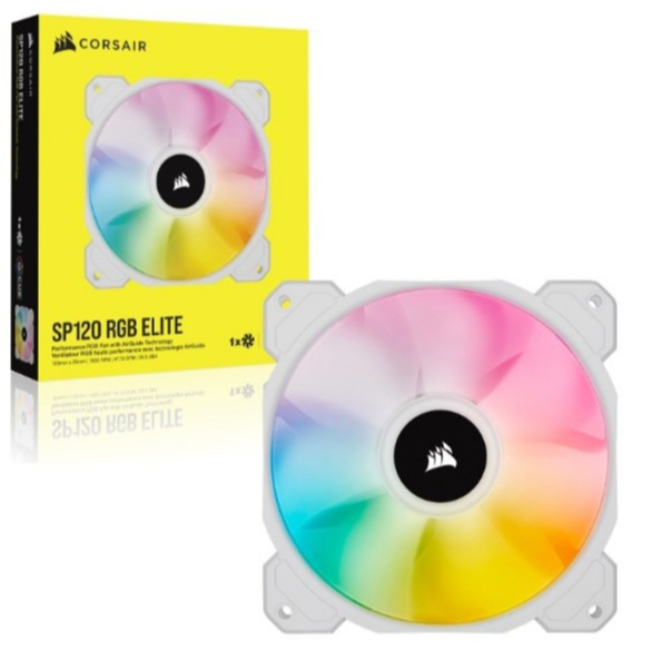 CORSAIR SP120 RGB ELITE FAN SINGLE PACK WHITE