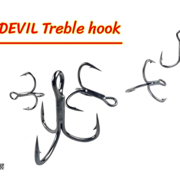ตัวเบ็ด 3 ทาง โอทูพลัส เดวิล เทรเบิ้ลฮุค O2+ Devil Treble Hook มีหลายขนาดให้เลือกใช้งาน