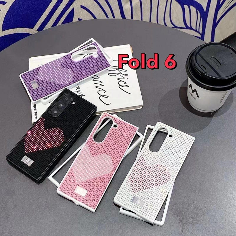 "พร้อมส่ง" MeePhone เคสกากเพชรหัวใจ สำหรับ Samsung galaxy Z Flip 6 / Z Fold 6