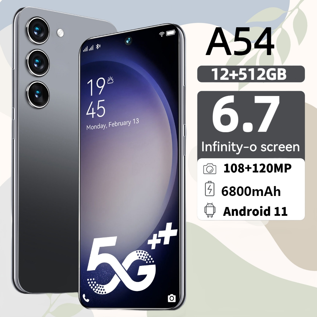 สมาร์ทโฟน A54 โทรศัพท์มือถือ Android 5g รองรับ 2 ซิมการ์ด 6.7 นิ้ว 16GB+512GB รับประกัน 12 เดือน COD