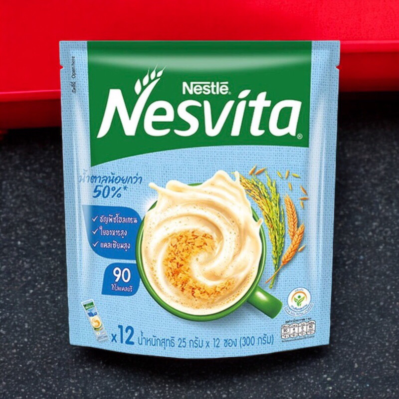 NESVITA เนสวิต้า เครื่องดื่ม(น้ำตาลน้อยกว่า 50%)ธัญญาหารสำเร็จรูป 12 ซอง*25 กรัม ( 300 กรัม )