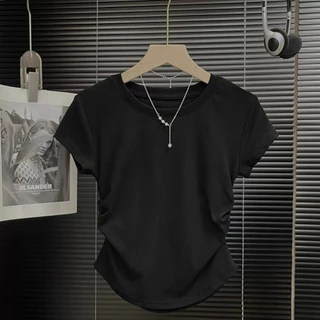 พร้อมส่งในไทย** เสื้อผ้าผู้หญิง แขนสั้น เอวแคบ สลิม สไตล์เกาหลี Y119