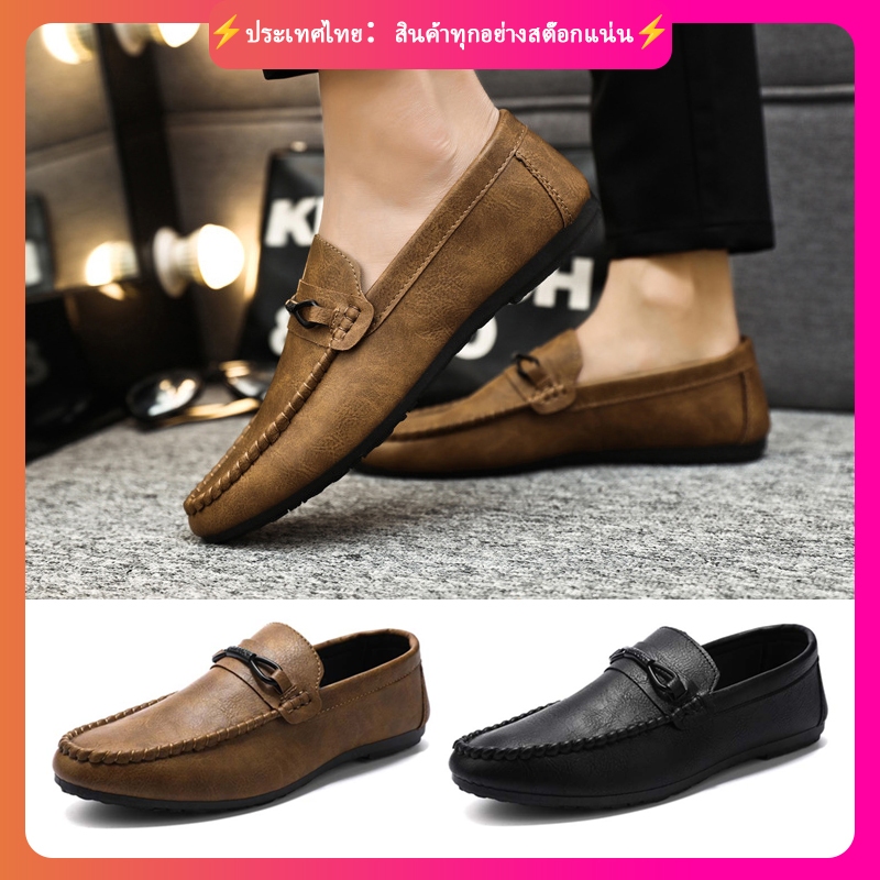 📌จัดส่งจากประเทศไทย📌รองเท้าโลฟเฟอร์ รองเท้าหนัง ลําลอง ส้นแบน สําหรับผู้ชาย เหมาะกับการขับขี่ boat shoes ผู้ชาย