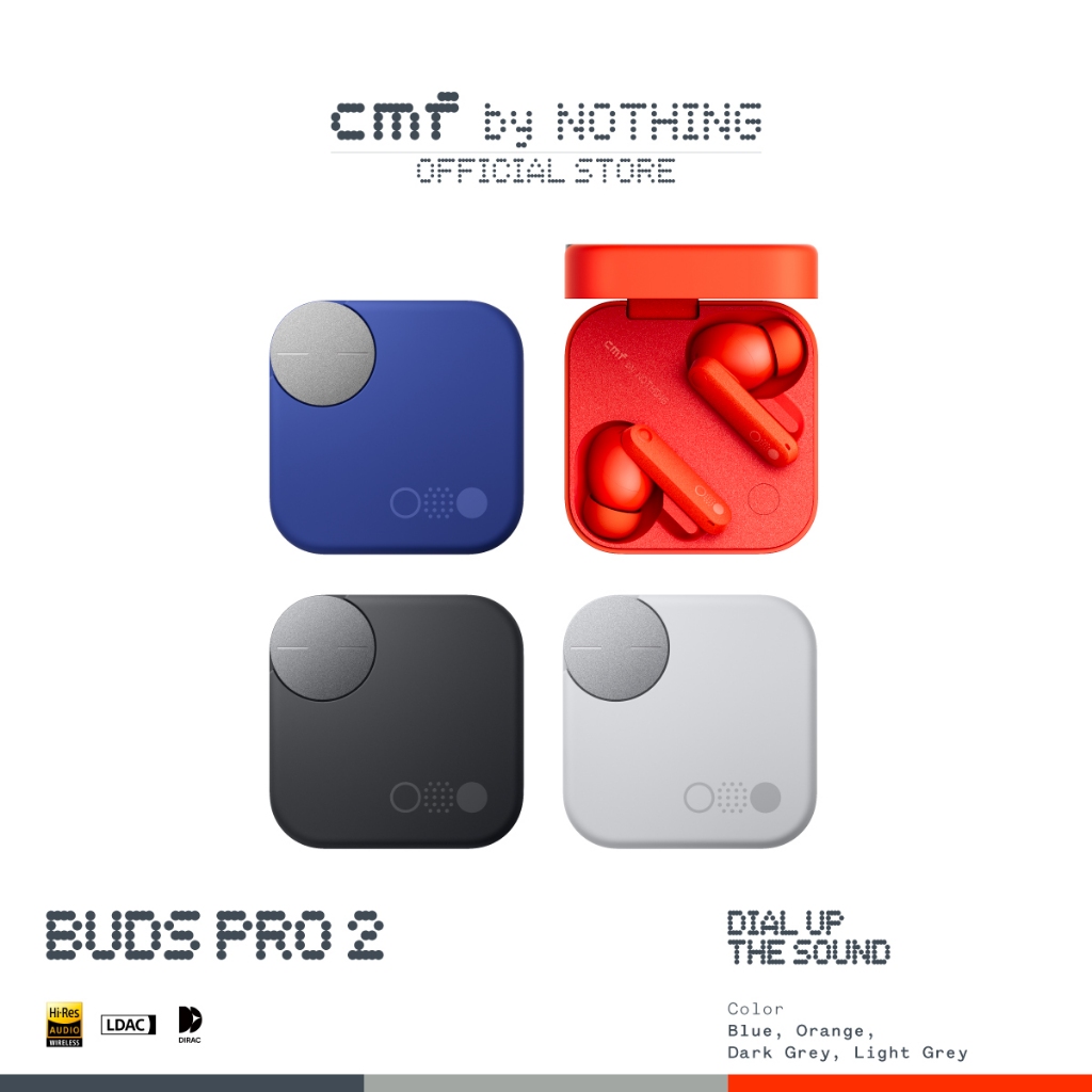 CMF by Nothing – Buds Pro 2, Dial Up The Sound หูฟังไร้สาย Earbuds *ไม่มีสายชาร์จในกล่อง
