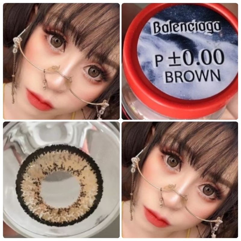 คอนแทคเลนส์ บิ๊กอาย รุ่นBalenciaga สีเทา/ตาลGray/Brown