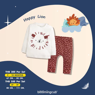 Bloomingcub Collection Pows and dreams ชุดนอนแขนยาวขายาว ผ้า 100% Cotton นุ่มสบาย ระบายอากาศดี