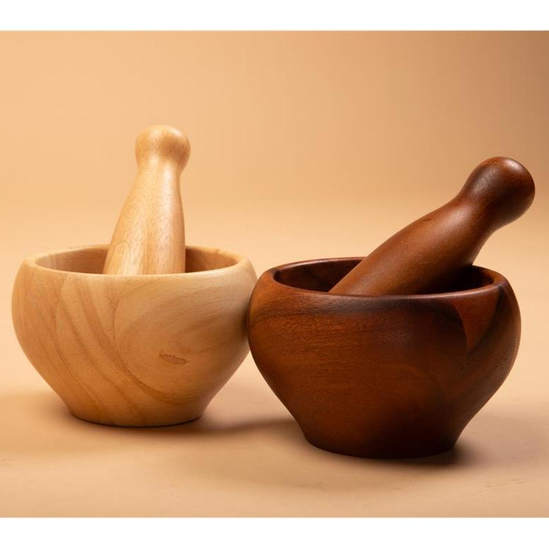 BILLI DESIGN [MORTAR & PESTLE] ชุดครกเเละสากไม้ธรรมชาติ