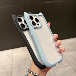Ins 3D แมวหูสําหรับ เคสไอโฟน for iPhone 17 16 11 13 12 15 14 ProMAX XR X XS เคสไอโฟน11 องกันลายนิ ้วมือโทรศัพทมือถือกรณี