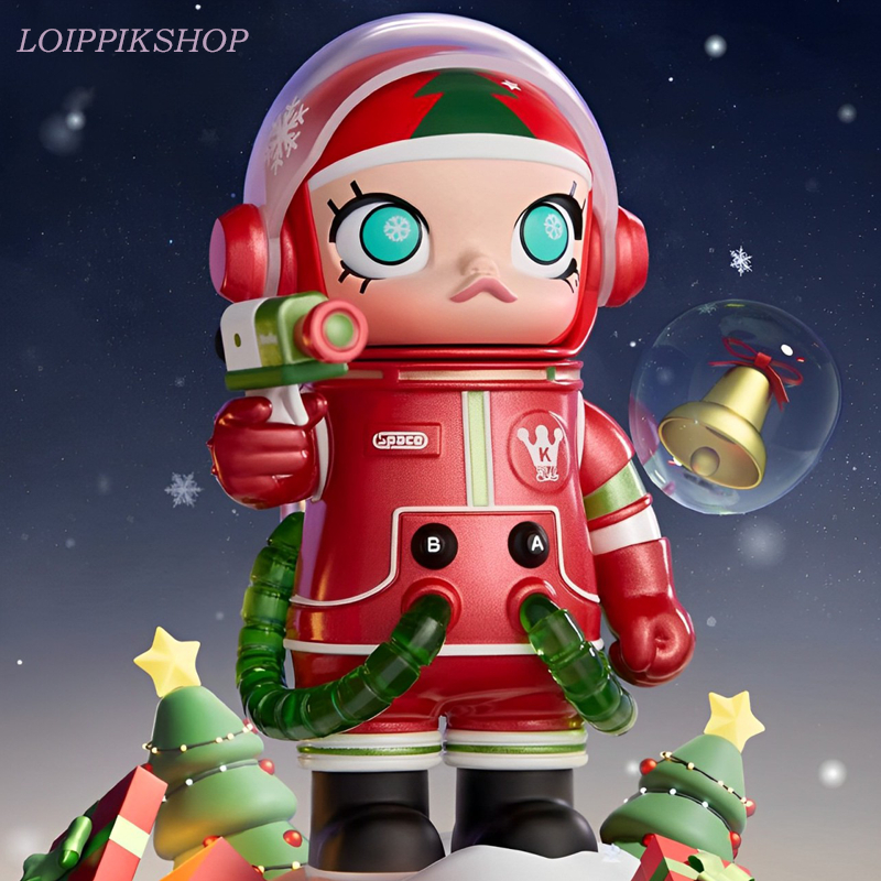 Space Molly ยืนยันสไตล์ กล่องปริศนา ฟิกเกอร์ ของเล่นฟิกเกอร์ รุ่นที่หนึ่ง คริสต์มาส คุณภาพสูงpopmart