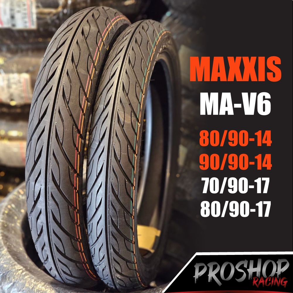 ยาง Maxxis MA-V6 ลายไฟ สำหรับ Click 125i  Scoopy Wave ขอบ 14 17