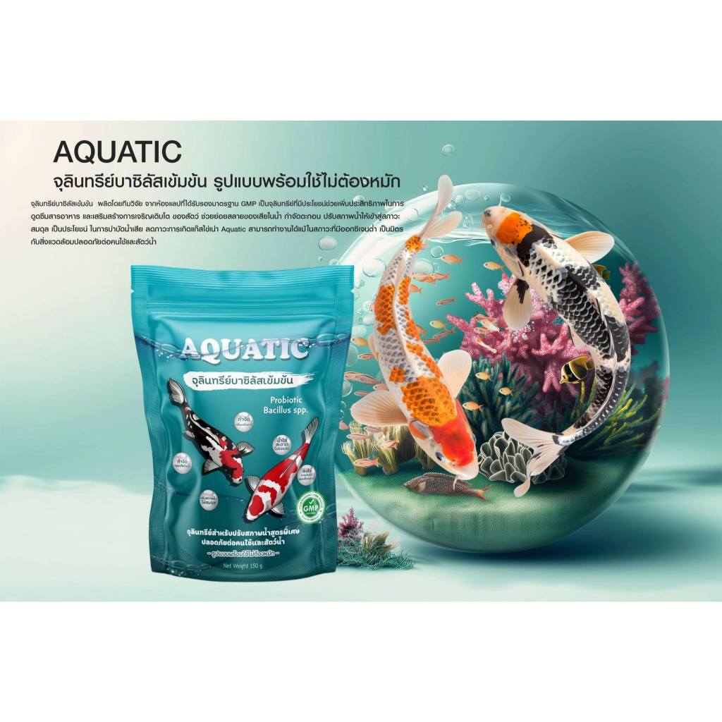 Aquatic ຈຸລິນຊີ ນ້ຳໃສ ສຳລັບບໍ່ປາສວນງາມ (ໃສໃນ 1 ຄືນ)