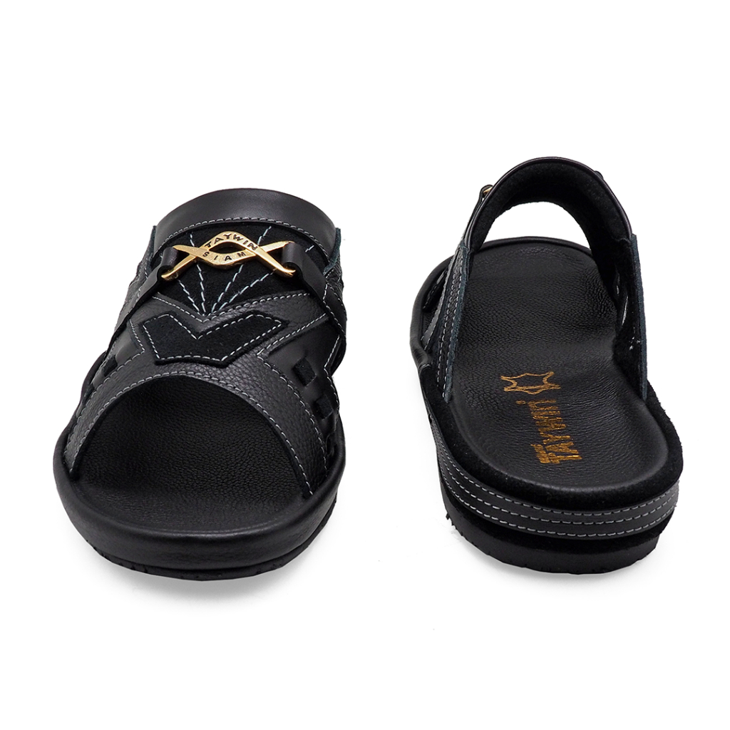 TAYWINแท้ เทวินทร์แท้ รองเท้าแตะ SKF-42 Size39-46 หนังปั่นนิ่มดำ-กลับดำ-นิ่มดำ