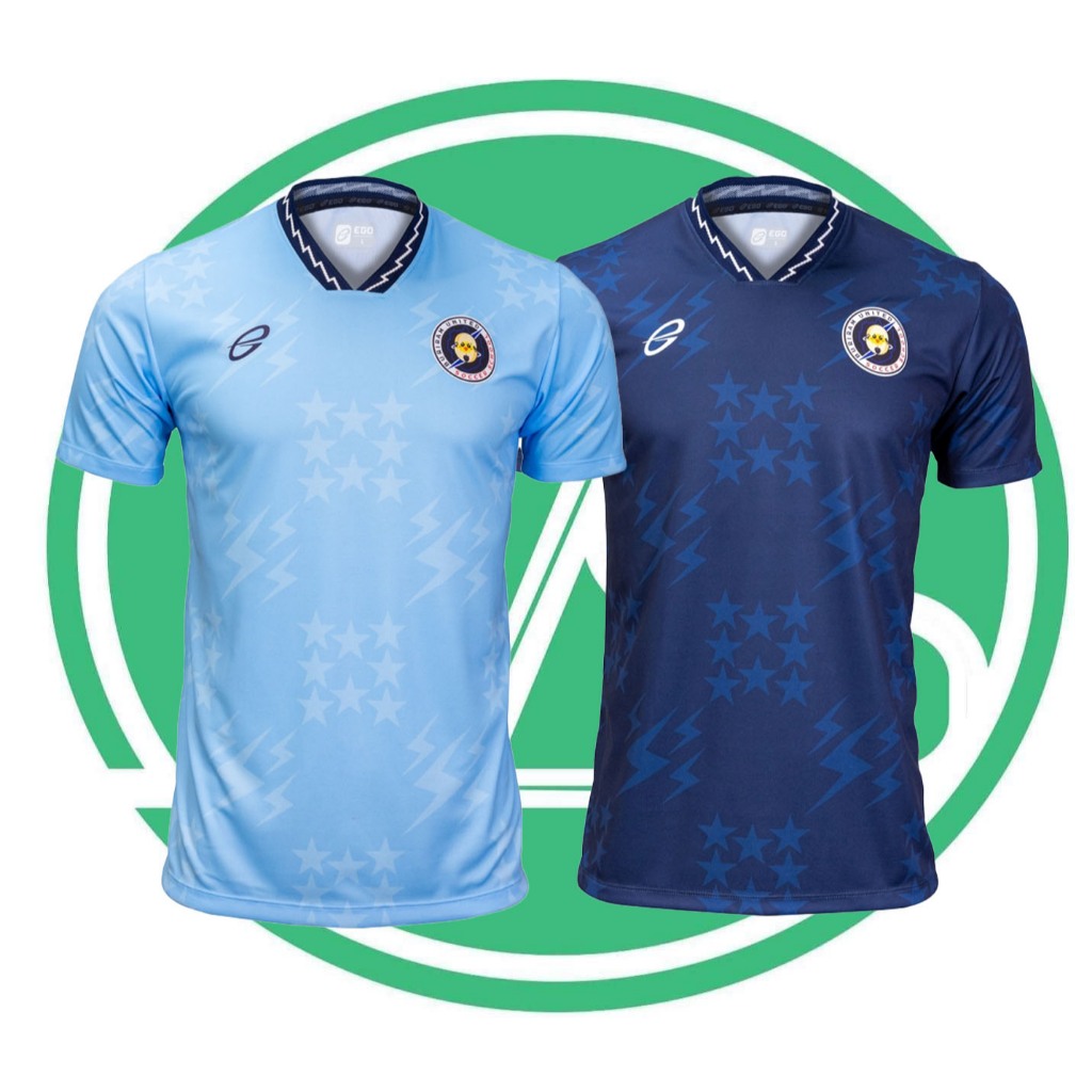 เสื้อคอวีแขนสั้น Buriram United Soccer School สีฟ้า สีกรม BRUSS