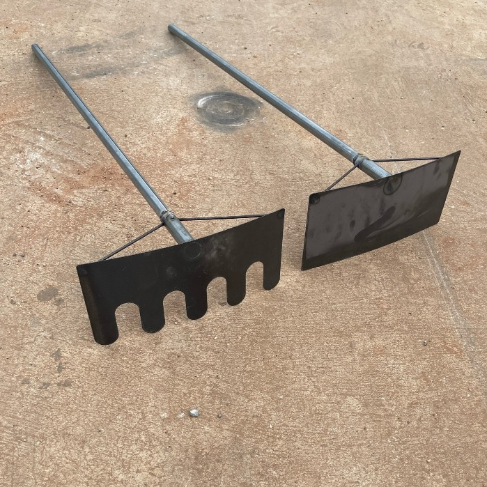 คราด กวาดลานข้าว เหล็กสปริง ทนทาน คฑาโกยข้าว ด้ามเหล็ก คราดแบน คราดกวาดข้าว กวาดข้าว พลิกข้าว