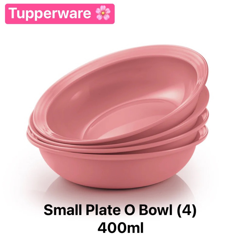 Tupperware ถ้วย/ชาม อุ่นในไมโครเวฟได้ ใช้นึ่งได้ รุ่น Small Plate O Bowl (1) ขนาด 400ml สีชมพู