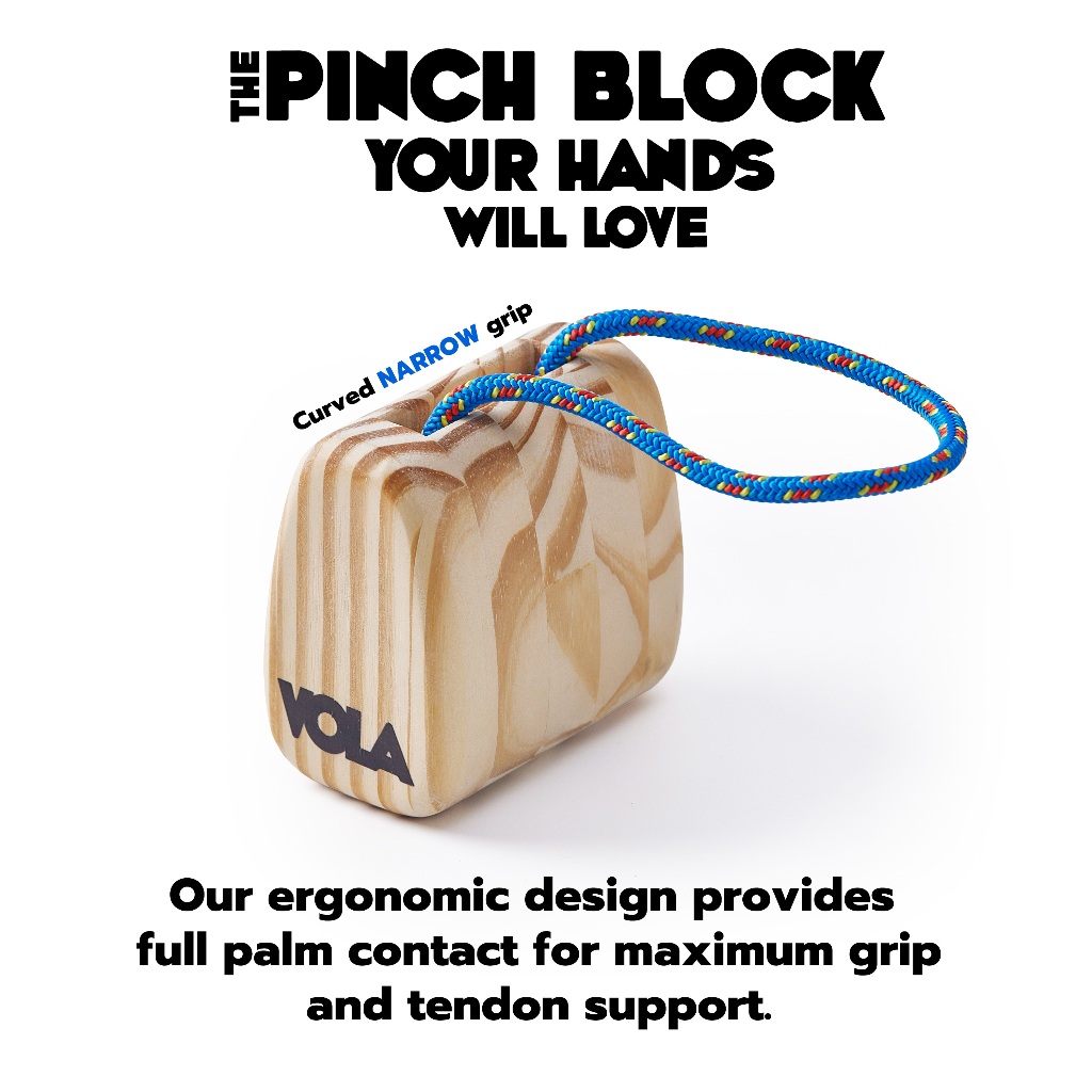 Vola Pinch Block (curved NARROW grip), climbing, rock climbing, grip training