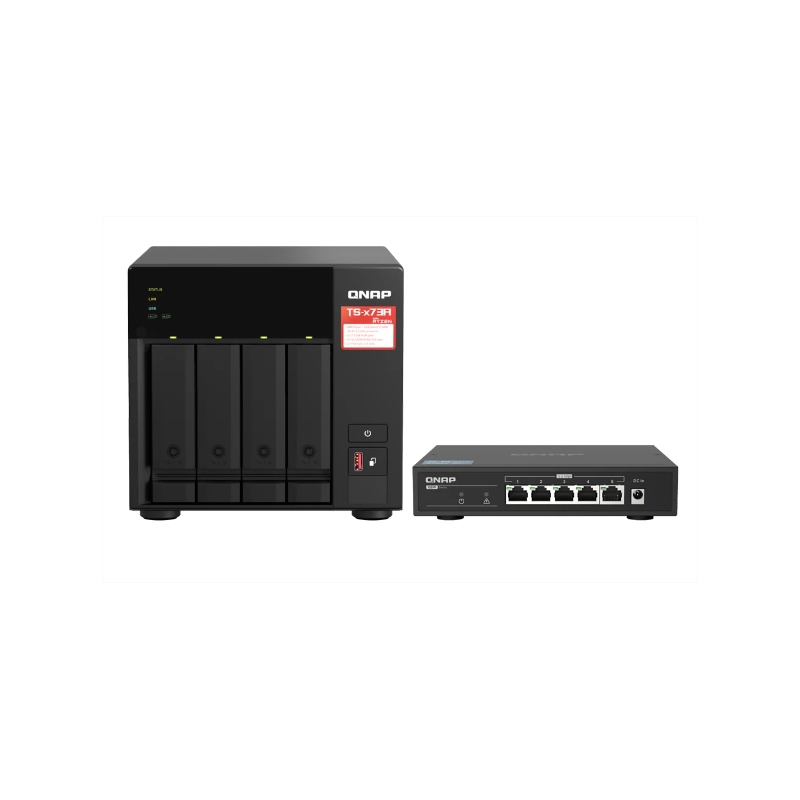QNAP TS-473A-SW5T NAS (อุปกรณ์จัดเก็บข้อมูลบนเครือข่าย) - (4 BAY - AMD RYZEN V1500B 4-CORE/8-THREAD 