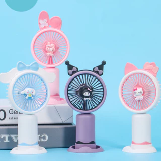 พร้อมส่ง พัดลมมือถือ พกพา ชาร์จ USB Mini fan พัดลม ตั้งโต๊ะได้ ลายการ์ตูน Sanrio T206